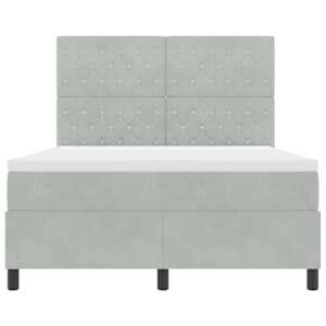 LED box pružinová postel s čelo Světle šedá 140 x 190 cm samet - obrázek 8