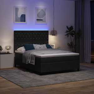 LED box pružinová postel s matrací Černý 140 x 190 cm samet - obrázek 5