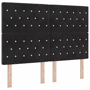 LED box pružinová postel s matrací Černý 140 x 190 cm samet - obrázek 2