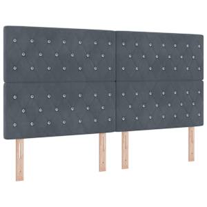 LED box pružinová postel s čelo Tmavě šedá 180 x 200 cm samet - obrázek 2