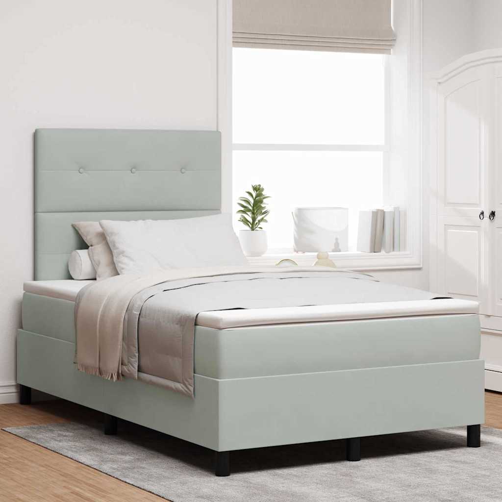 Kasti Vedrustusvoodi Madratsiga & LED Valgus Hall 120x190 cm Samet