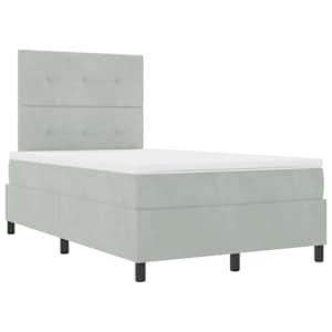 LED box pružinová postel s čelo Světle šedá 120 x 190 cm samet - obrázek 6