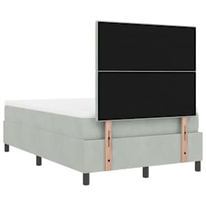 LED box pružinová postel s čelo Světle šedá 120 x 190 cm samet - obrázek 10