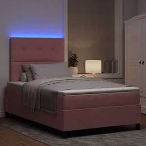 LED box pružinová postel s čelo Růžová 120 x 190 cm samet - obrázek 5