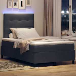LED box pružinová postel s čelo Tmavě šedá 120 x 200 cm samet - obrázek 5