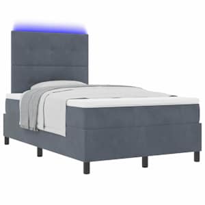 LED box pružinová postel s čelo Tmavě šedá 120 x 200 cm samet - obrázek 3