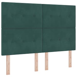 LED box pružinová postel s čelo Tmavě zelená 160 x 200 cm samet - obrázek 2