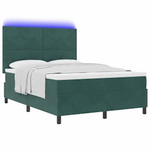 LED box pružinová postel s čelo Tmavě zelená 160 x 200 cm samet - obrázek 3