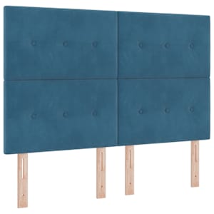 LED box pružinová postel s čelo Tmavě modrá 160 x 200 cm samet - obrázek 2