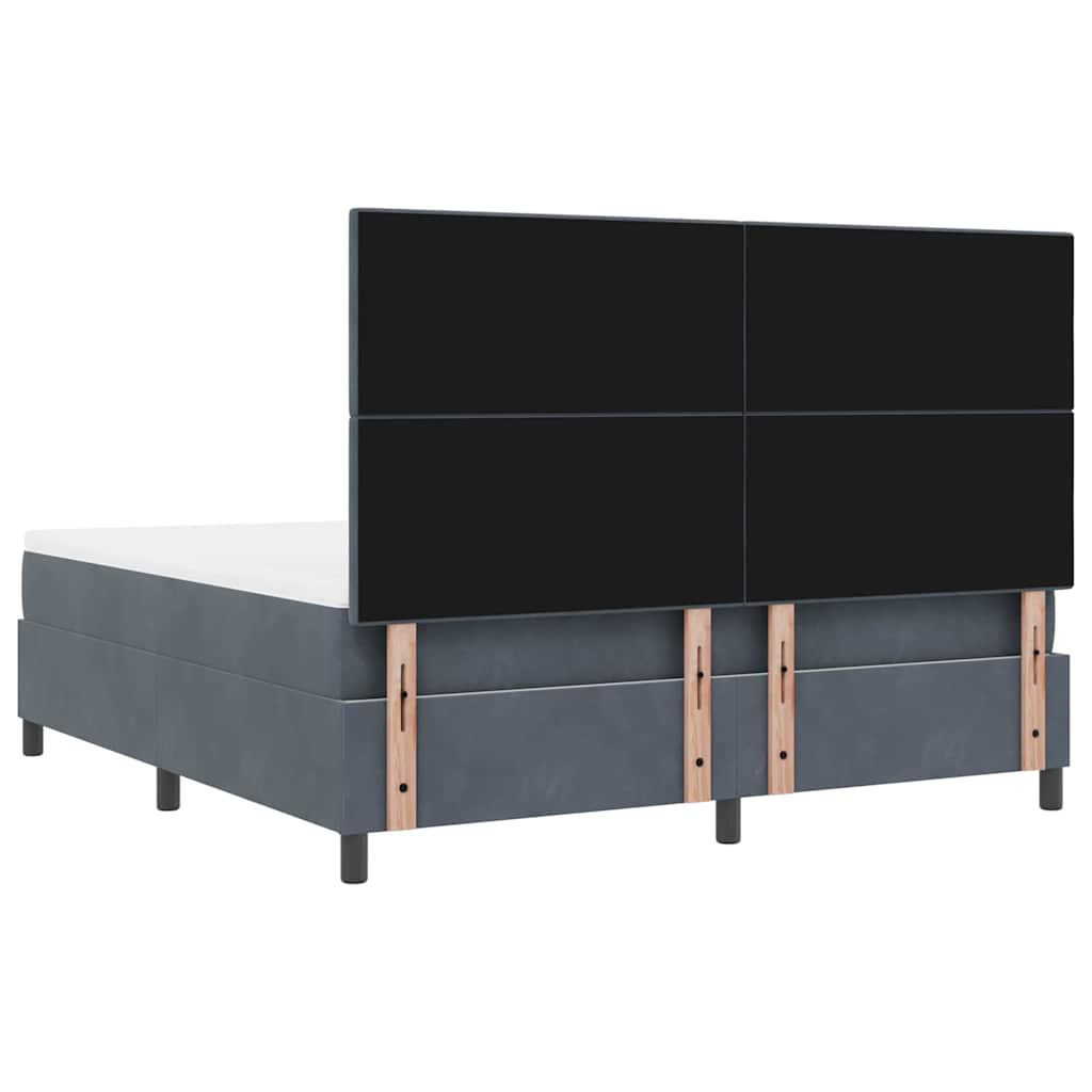 LED box pružinová postel s čelo Tmavě šedá 180 x 200 cm samet - obrázek 10