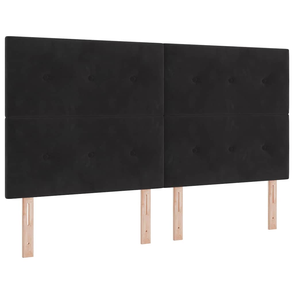 LED box pružinová postel s matrací Černý 180 x 200 cm samet - obrázek 2
