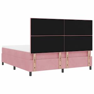 LED box pružinová postel s matrací Růžová 180 x 200 cm samet - obrázek 10