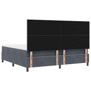 LED box pružinová postel s čelo Tmavě šedá 200 x 200 cm samet - obrázek 10