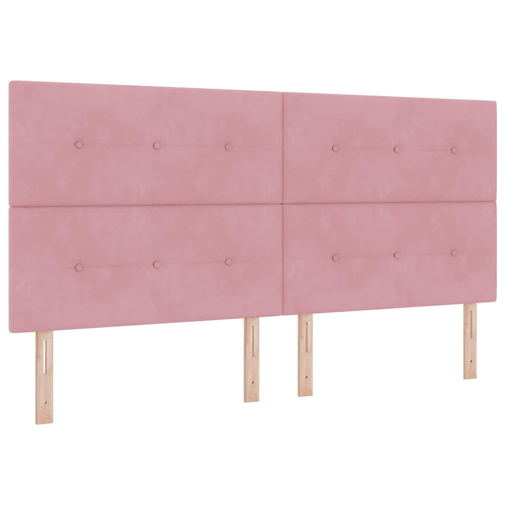 Thumbnail - vidaXL LED Boxspringbett mit Matratze Rosa 200 x 200 cm Stoff
