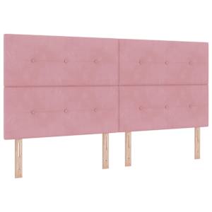 LED box pružinová postel s čelo Růžová 200 x 200 cm samet - obrázek 2