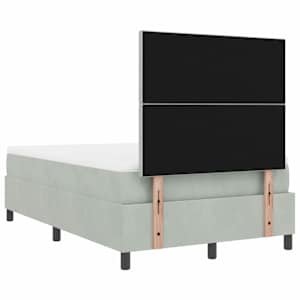 LED box pružinová postel s čelo Světle šedá 120 x 190 cm textil - obrázek 10