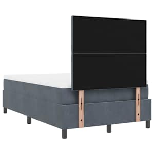 LED box pružinová postel s čelo Tmavě šedá 120 x 190 cm samet - obrázek 10