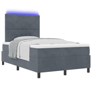 LED box pružinová postel s čelo Tmavě šedá 120 x 190 cm samet - obrázek 3