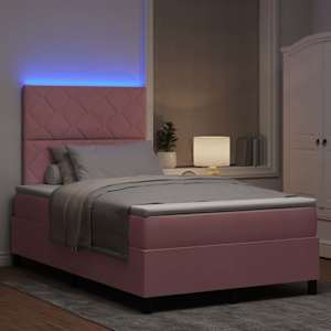 LED box pružinová postel s čelo Růžová 120 x 190 cm samet - obrázek 5