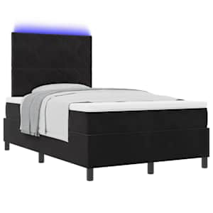 LED box pružinová postel s čelo Černý 120 x 200 cm samet - obrázek 3