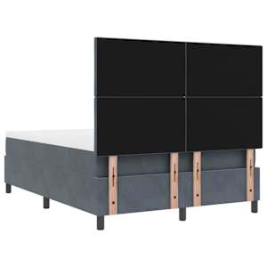 LED box pružinová postel s čelo Tmavě šedá 160 x 200 cm samet - obrázek 10