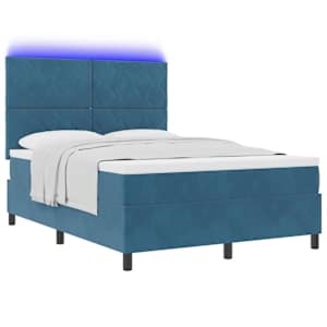 LED box pružinová postel s čelo Tmavě modrá 160 x 200 cm samet - obrázek 3