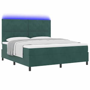 LED box pružinová postel s čelo Tmavě zelená 180 x 200 cm samet - obrázek 3