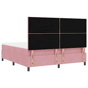 LED box pružinová postel s čelo Růžová 180 x 200 cm samet - obrázek 10