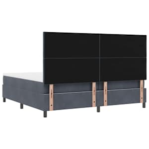 LED box pružinová postel s čelo Tmavě šedá 200 x 200 cm samet - obrázek 10