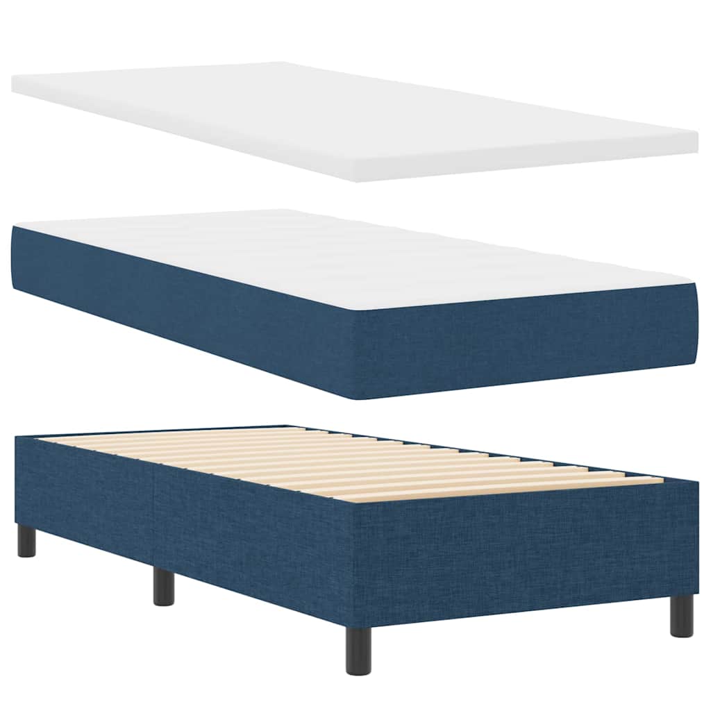 LED box pružinová postel s matrací Modrá 80 x 200 cm textil - obrázek 6