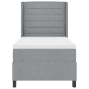 LED box pružinová postel s čelo Světle šedá 90 x 190 cm textil - obrázek 8