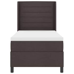 LED box pružinová postel s čelo Tmavě hnědá 90 x 190 cm textil - obrázek 8