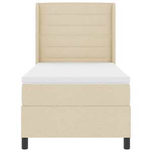 LED box pružinová postel s matrací Krémová 90 x 190 cm textil - obrázek 8