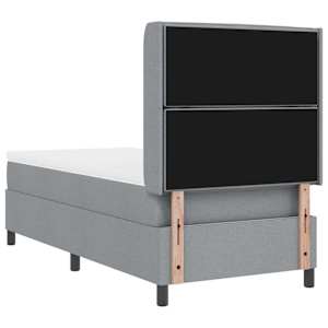 LED box pružinová postel s čelo Světle šedá 100 x 200 cm textil - obrázek 9