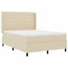 vidaXL LED Box Spring Voodi madratsiga peaga cream 140 x 190 cm kangas