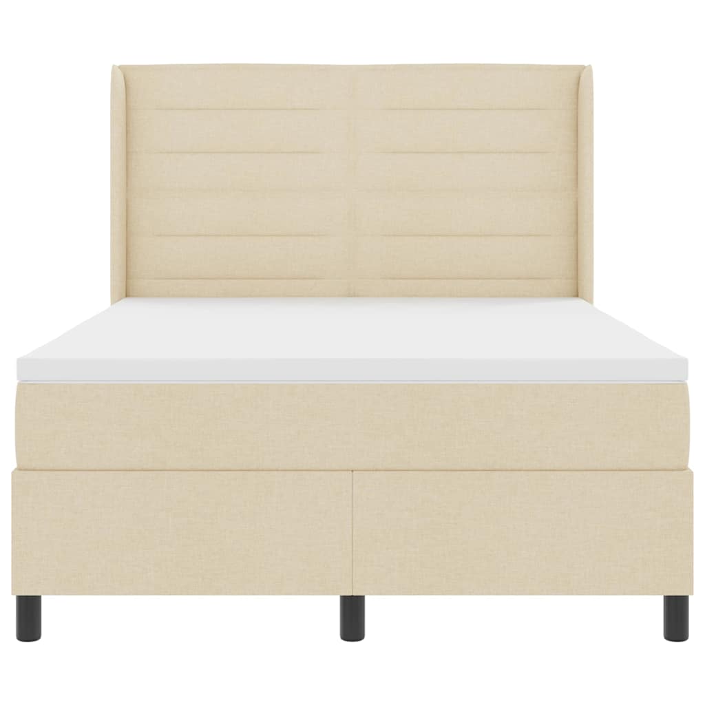 LED box pružinová postel s matrací Krémová 140 x 190 cm textil - obrázek 8