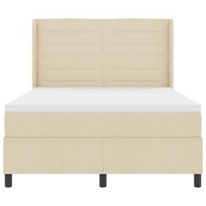 LED box pružinová postel s matrací Krémová 140 x 190 cm textil - obrázek 8