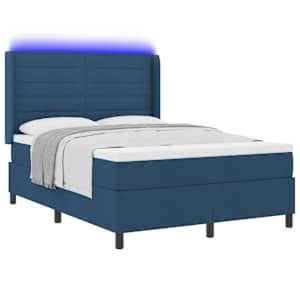 LED box pružinová postel s čelo Modrá 140 x 190 cm textil - obrázek 3