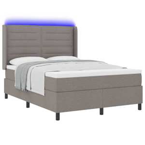 LED box pružinová postel s matrací Taupe 160 x 200 cm textil - obrázek 3