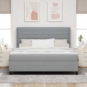 LED box pružinová postel s čelo Světle šedá 180 x 200 cm textil - obrázek 4