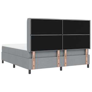 LED box pružinová postel s čelo Světle šedá 180 x 200 cm textil - obrázek 10