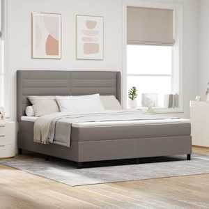 LED box pružinová postel s matrací Taupe 180 x 200 cm textil - obrázek 1