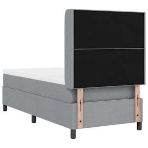 LED box pružinová postel s čelo Světle šedá 80 x 200 cm textil - obrázek 10
