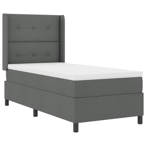 vidaXL LED Box Spring Voodi peaga Tumehall 80 x 200 cm kangas