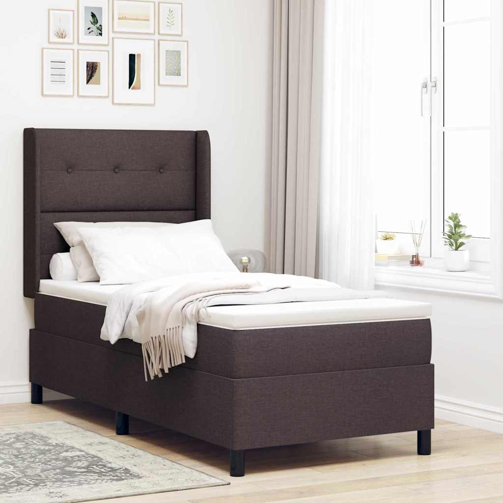 Kasti Vedrubaasiga Voodi Mattress & LED tumepruun - 80x200 cm kangas
