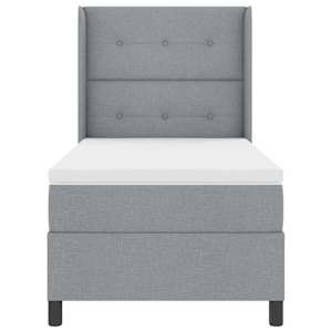LED box pružinová postel s čelo Světle šedá 90 x 190 cm textil - obrázek 8