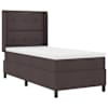 vidaXL LED Box Spring Voodi peaga Tume pruun 90 x 190 cm kangas