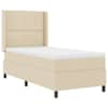 vidaXL LED Box Spring Voodi padjaga peaga cream 100 x 200 cm kangas