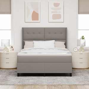 LED box pružinová postel s čelo Taupe 140 x 200 cm textil - obrázek 4