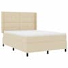 vidaXL LED Box Spring Voodi peaga cream 160 x 200 cm kangas